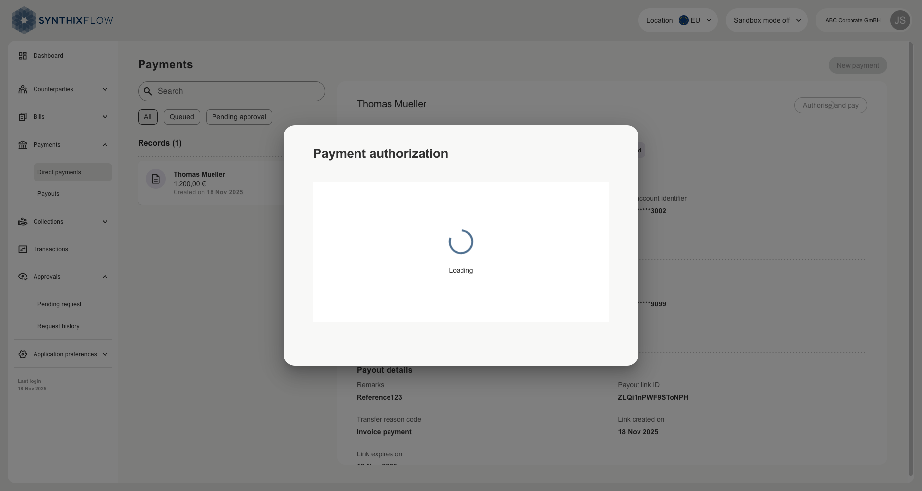 Authorise and processing