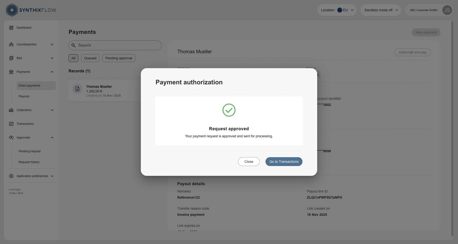 Payment processed