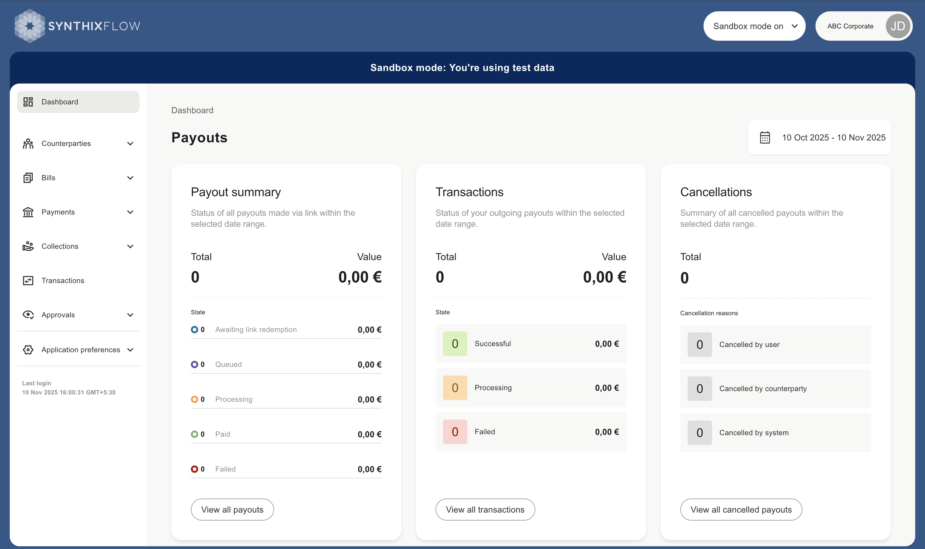 Sandbox Dashboard