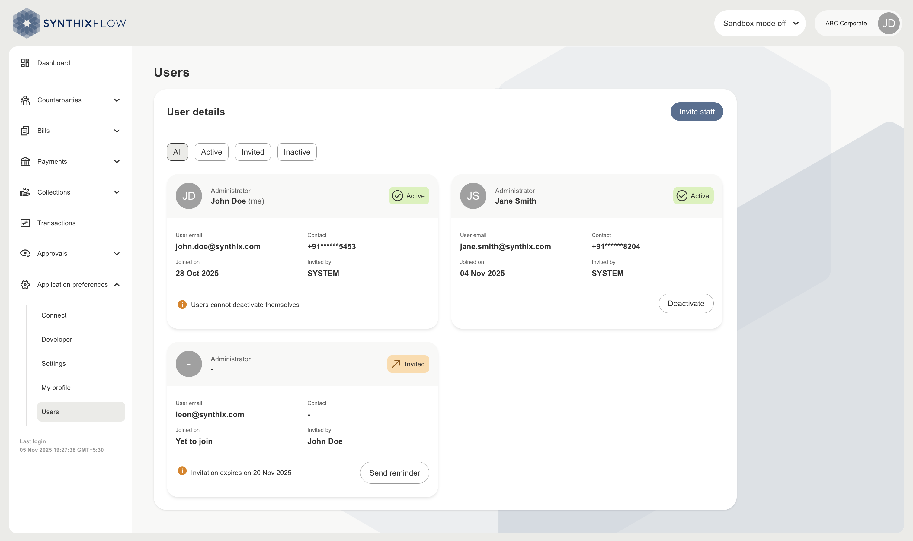 Staff management