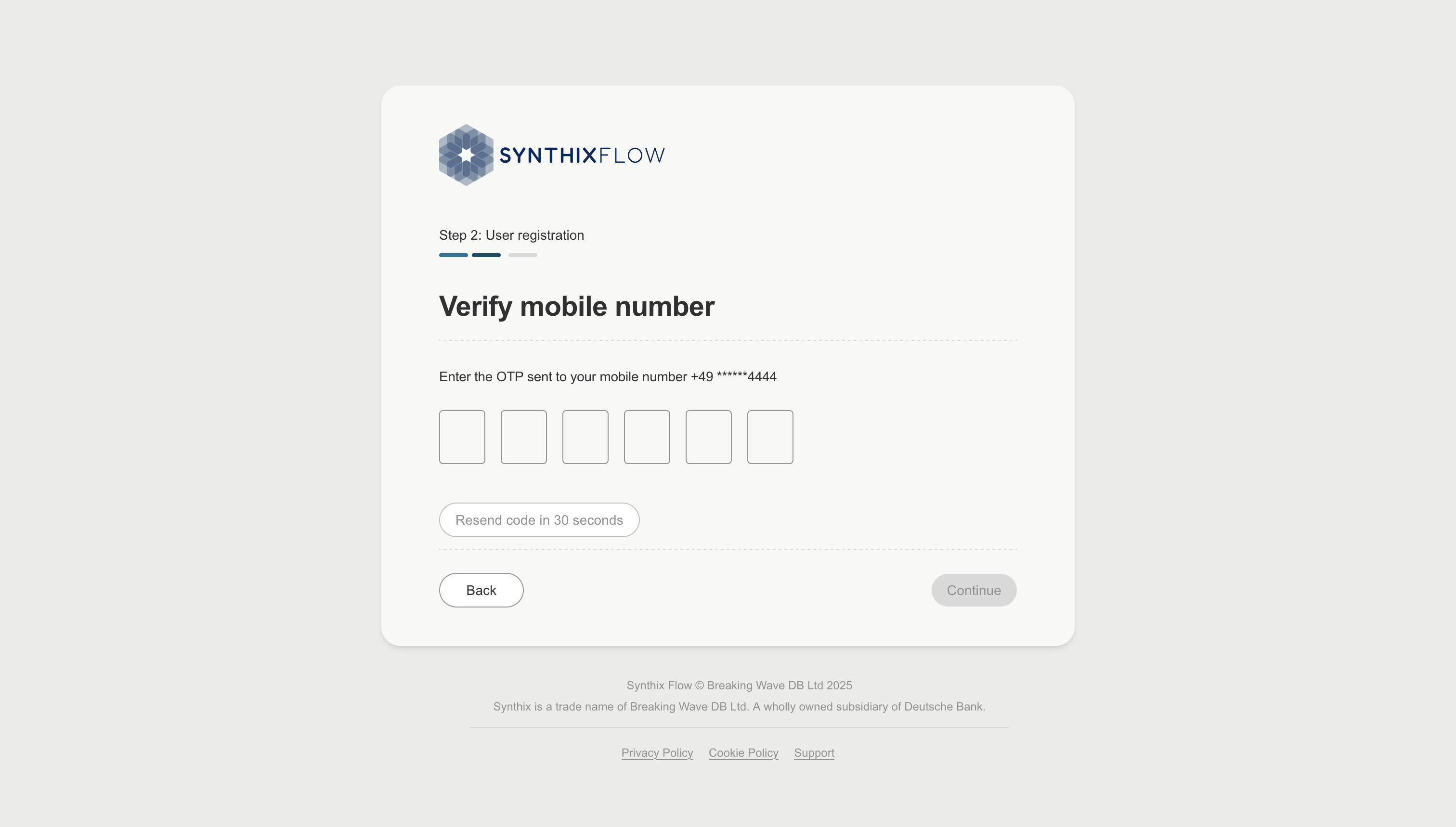 Verify phone number OTP